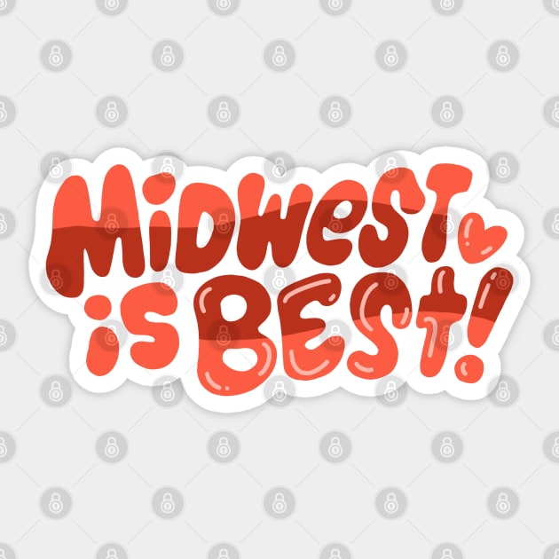 Midwest is Best! (red!) Sticker by Jillian Kaye Art